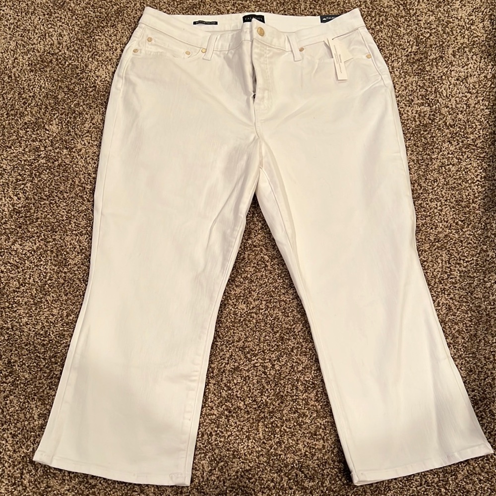Talbots white crop flare jeans